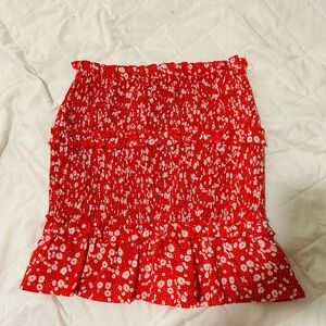 Muse Red Floral Mini Skirt